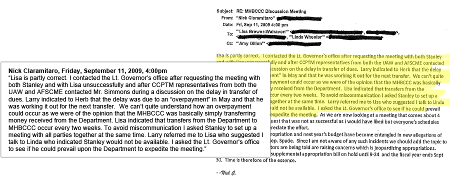 Images from 
E-mails Reveal Child Care Union All About the Money