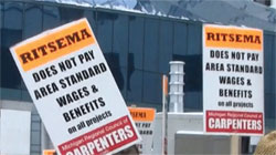 Protesters outside Ritsema Construction sites.